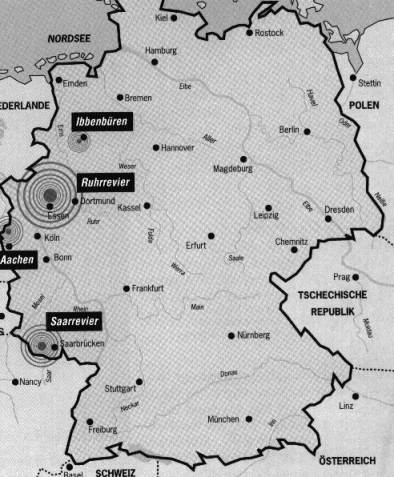 Steinkohlereviere in der BRD